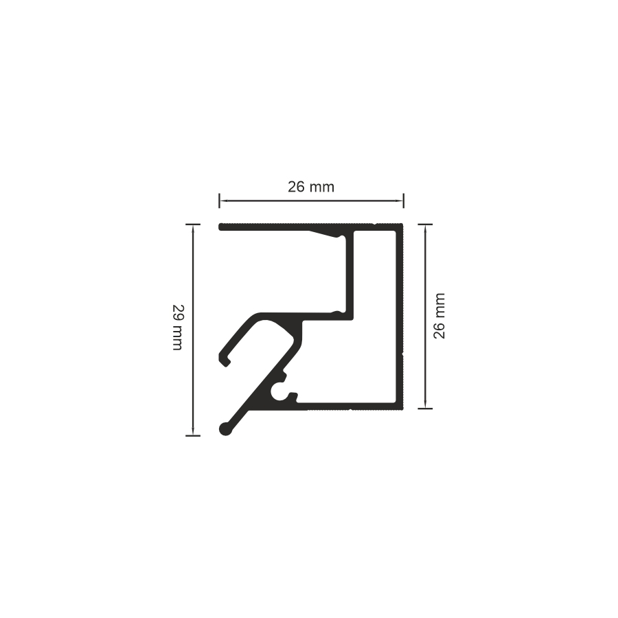 03-4 PRO cross-section: 29 × 26 mm