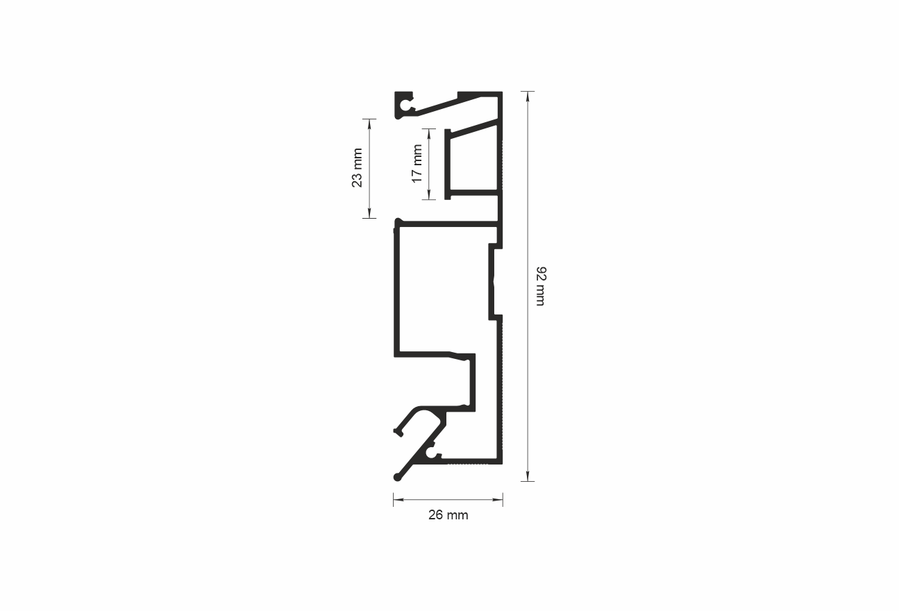 05-8 PRO profile cross-section drawing