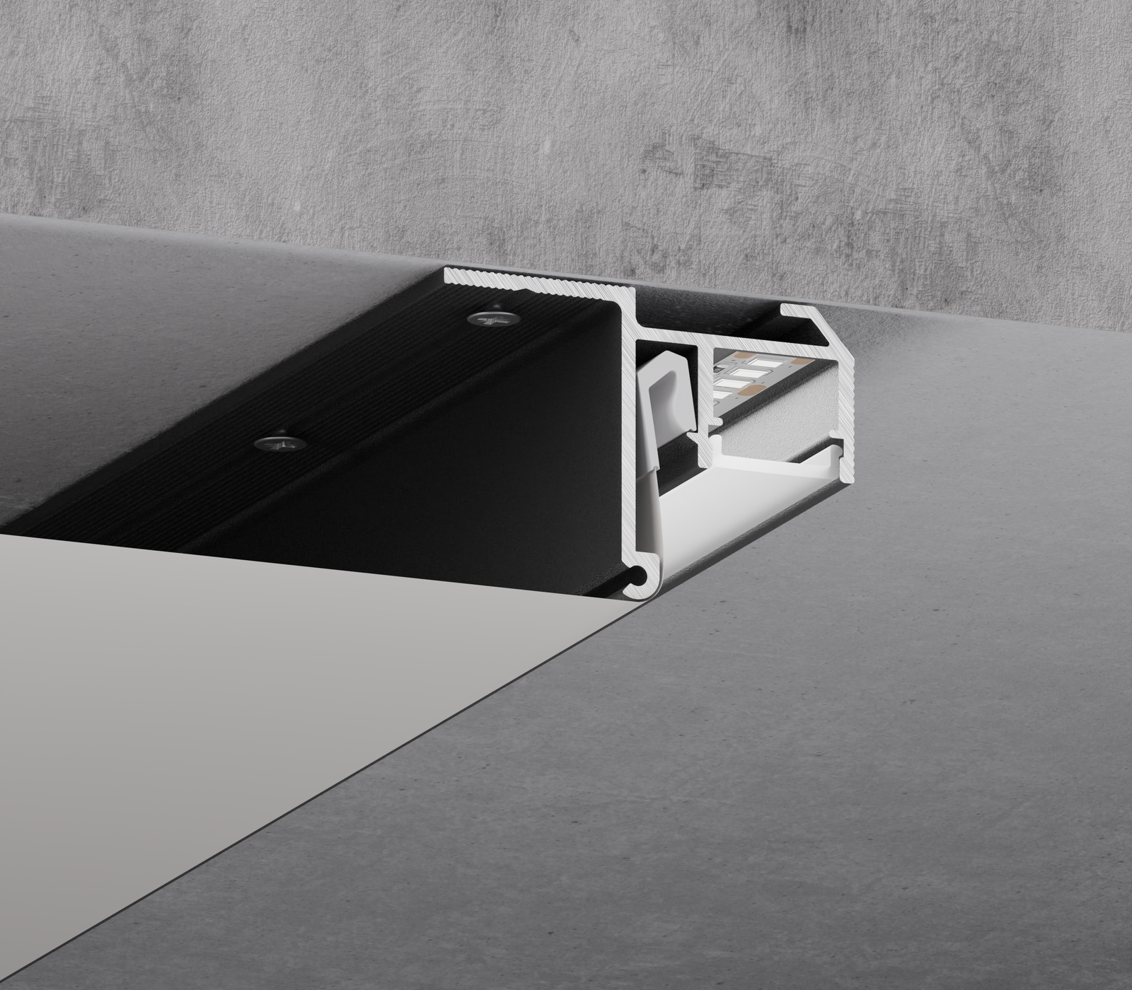 SofiMarsel 06-22 installed at the structural ceiling with a continuous light screen