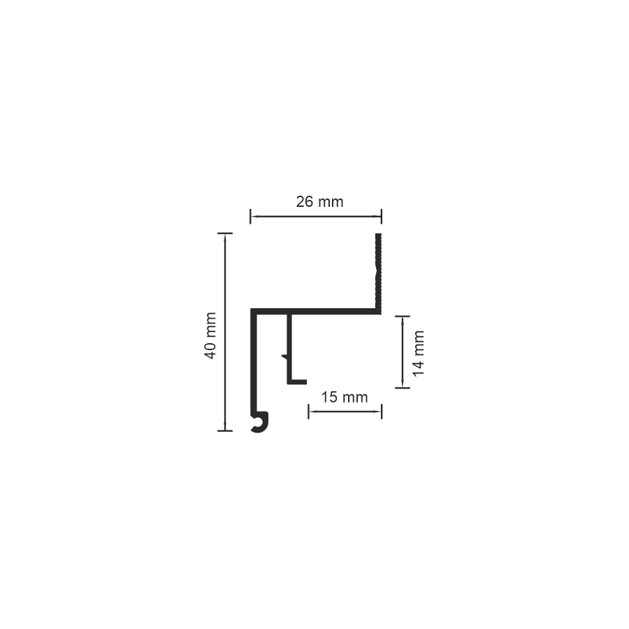 Dimension diagram of SofiMarsel 06-6 PRO with 26 by 40 mm overall envelope