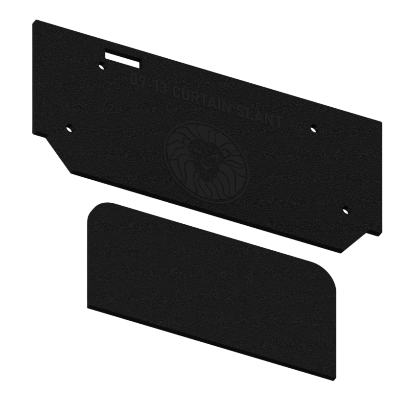09-13 CURTAIN SLANT end cap with mounting and decorative parts